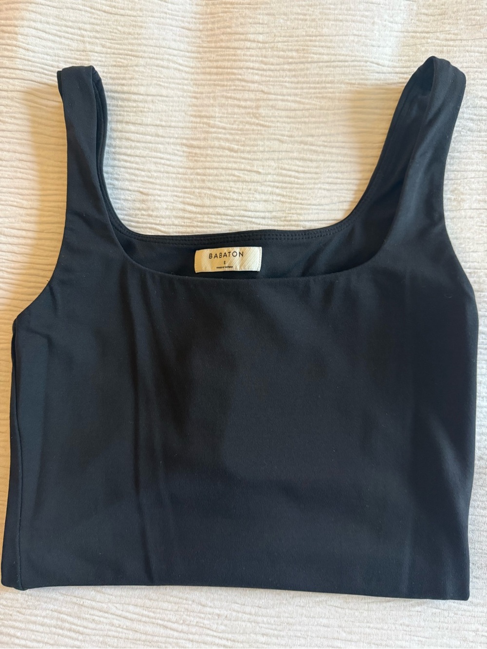 Aritzia Babaton Black Square Neck Bodysuit Tank Top